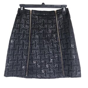 2/$15 Xhilaration- Black Patterned Mini Skirt XS | Zipper Detail Textured Skirt